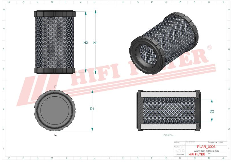 Air filter SA 16074 HIFI FILTER for KUBOTA ,YANMAR,AIRMAN, BOBCAT